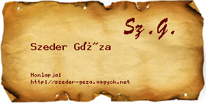 Szeder Géza névjegykártya