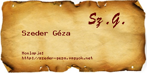 Szeder Géza névjegykártya